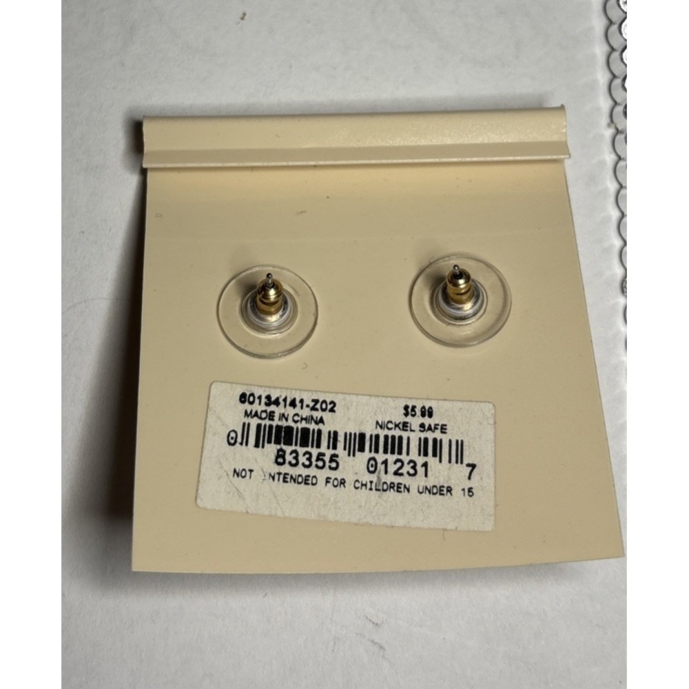 Napier Gold Tone Knot Stud Earrings Nickel Free New on Original Card - Picture 3 of 4